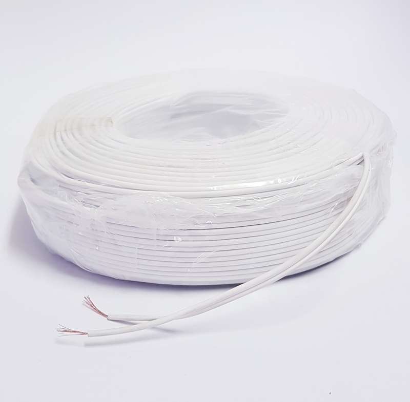 SPEAKER CABLE twin flex (100M) WHITE 0.5mm ripcord