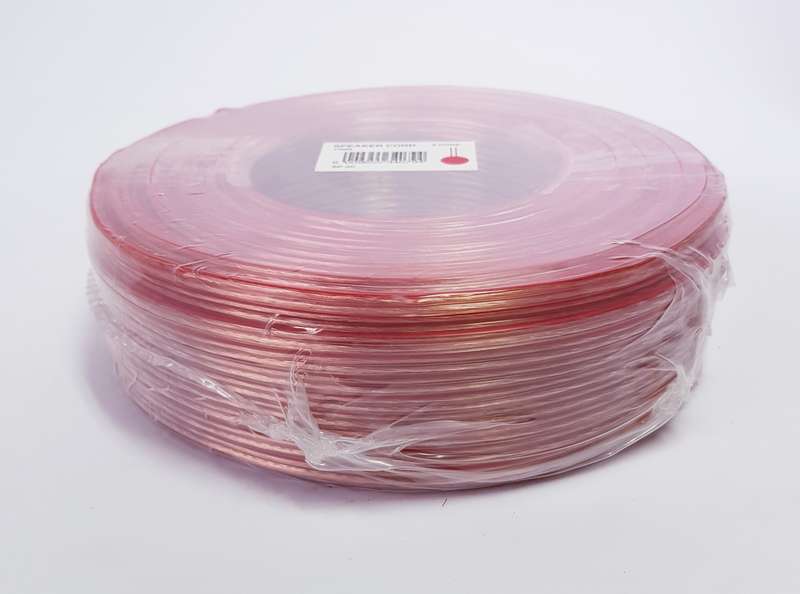 Speaker cable (100m) clear jacket with RED line 0.75mm Ripcord