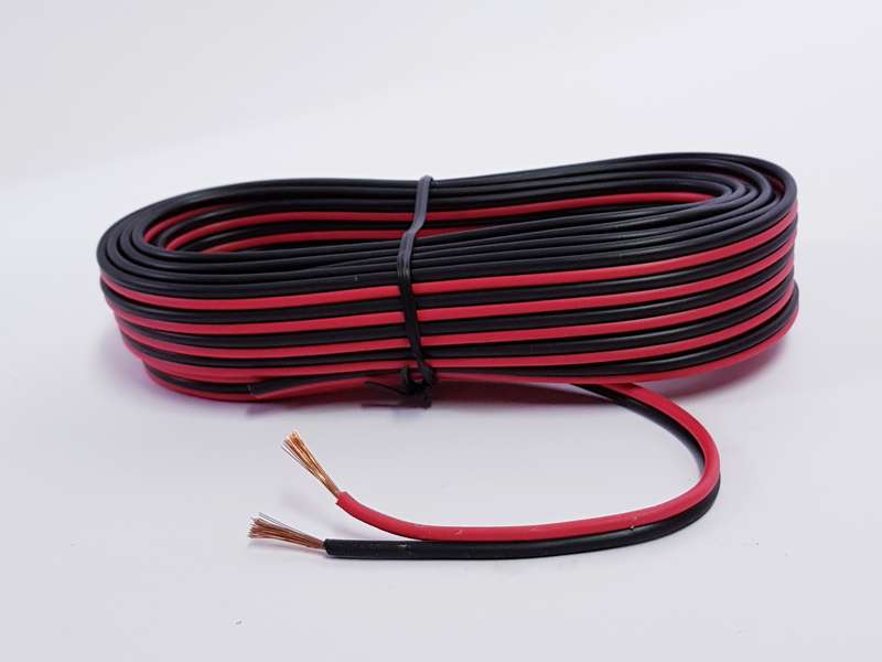 SPEAKER CABLE twin flex (5M) Red/Black 0.5mm ripcord