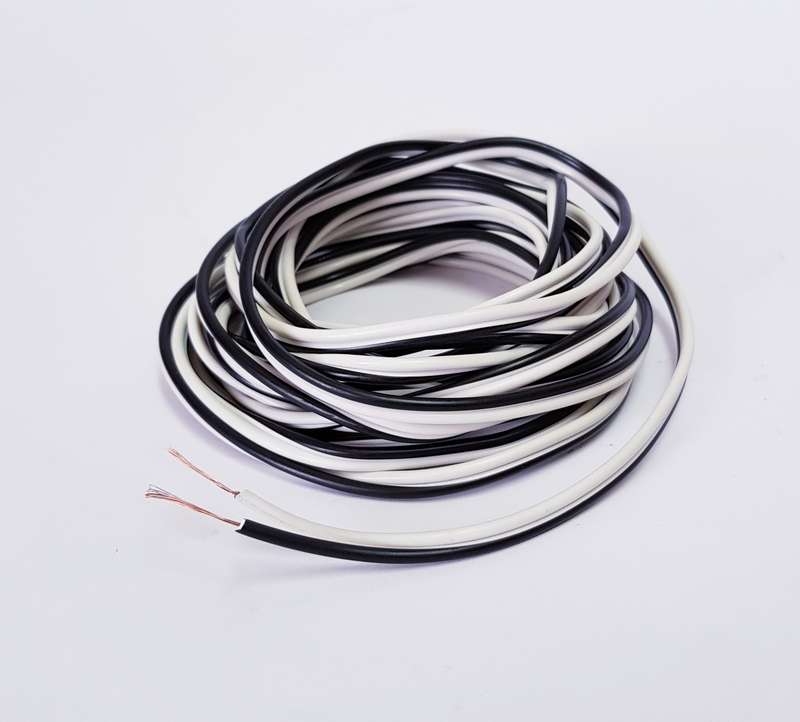 SPEAKER CABLE twin flex (5M) White/ Black 0.5mm ripcord