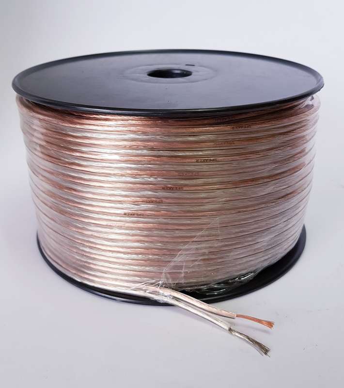 Speaker/ Monster cable twin flex (100M) CLEAR 3mm ripcord