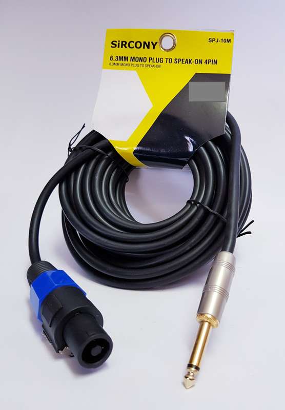 Speakon 4-Pin to 6.3mm Mono Metal Audio Cable (5m)