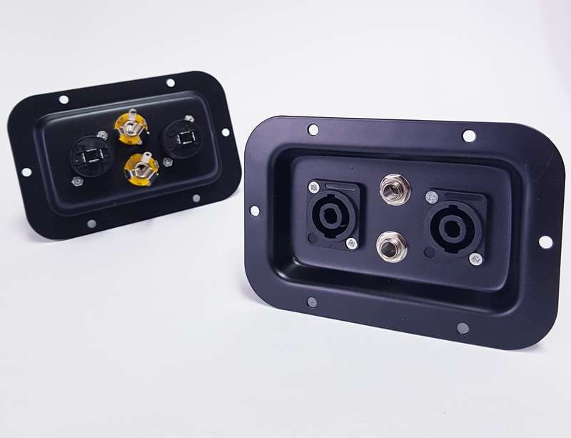 Metal Speaker Box Back Plate (2 x Speakon + 2 x 6.3mm)