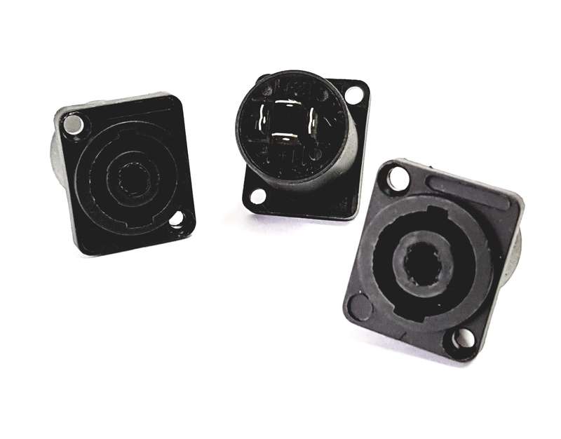 Speakon Female 4-Pin Panel Mount Socket (25x30mm) 2-Pack