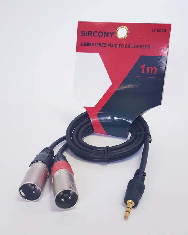 3.5MM STEREO (M) - 2 x XLR (M) 1M