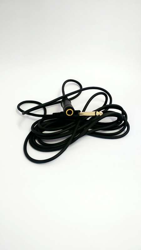 6.3mm Mono Male to Female Extension Audio Cable (Black)  3m Gold-Plated
