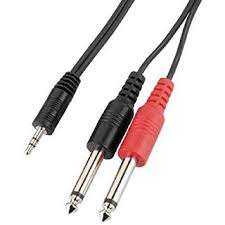 3.5mm STEREO PLUG to 2 x 6.3mm MONO PLUG (1.5M)