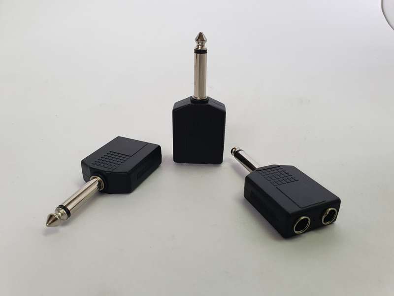 6.3mm Mono (Male) to Dual 6.3mm Stereo (Female) Audio Adapter