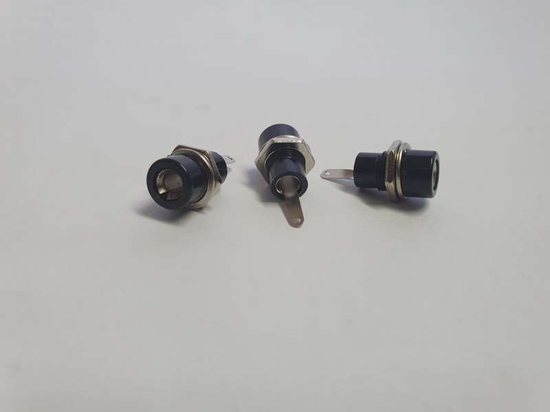 BANANA Socket 4mm Panel Mount  Black (Set of 2pcs)