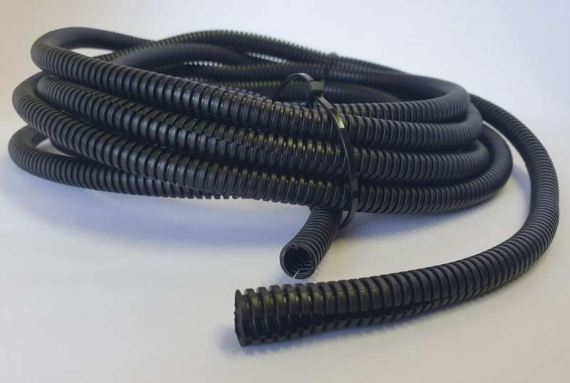 Flexible Split Cable Sleeving Conduit (10mm x 5m) Black - Solar & General Wiring