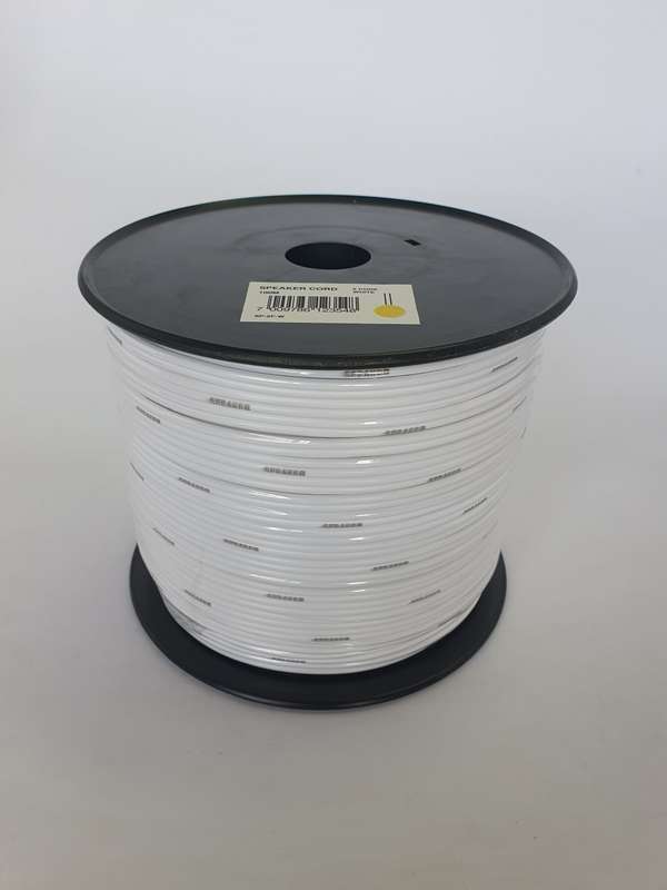 SPEAKER CABLE twin flex (100M) White 1mm ripcord