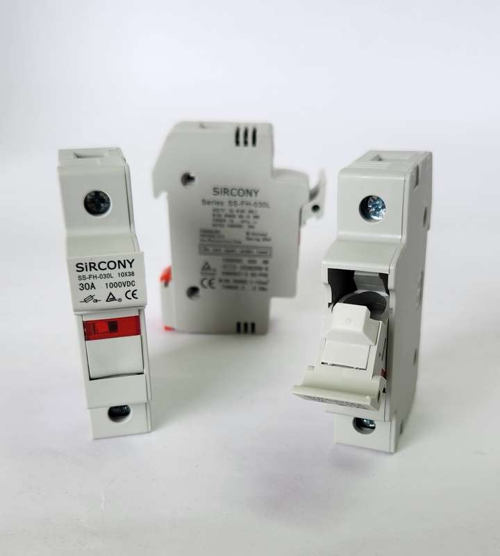 SOLAR Fuse holder 1000VDC with warning LED 10x38mm 30A