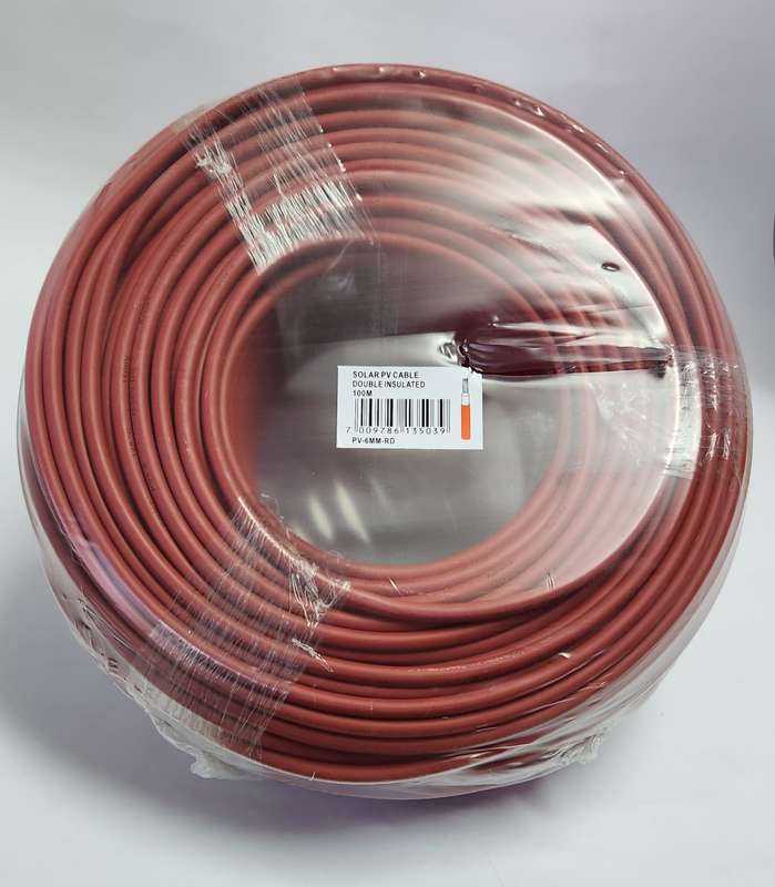 SOLAR PV Cable 6mm² Red  100 Metre Roll
