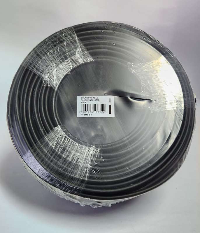 SOLAR PV Cable 6mm² Black  100 Metre Roll