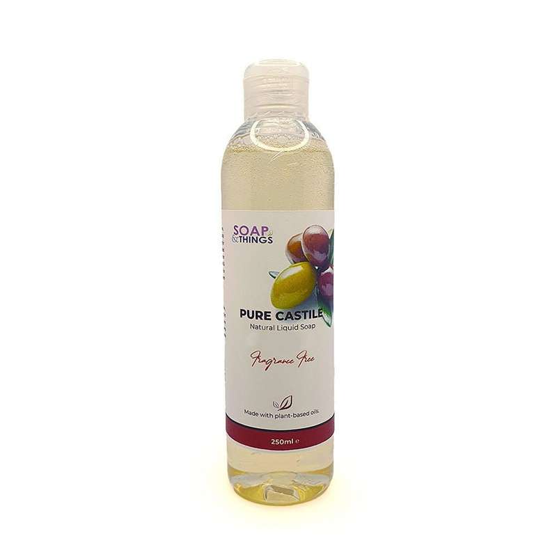 Pure Liquid Castile Soap, Unscented, 100% Extra Virgin Olive Oil Natural Handmade Liquid Soap