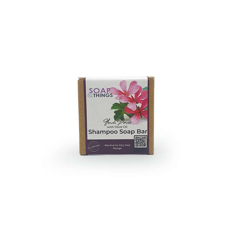 Flower Power Shampoo Soap Bar with Olive Oil, Floral Blend Essential Oils, Natural Handmade Shamp...