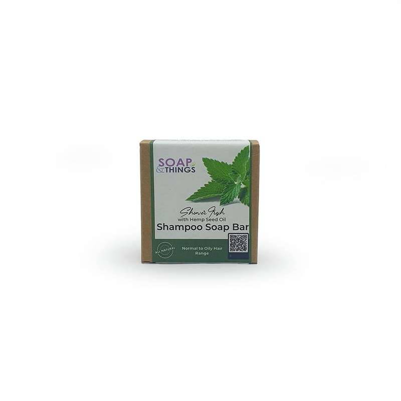 Shower Fresh Shampoo Soap Bar with Hemp Seed Oil, Herbal Fresh Blend Essential Oils, Natural Hand...