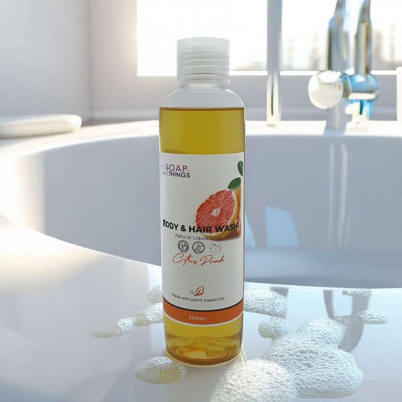 Body & Hair Wash, Citrus Punch Essential Oils Natural Liquid Soap