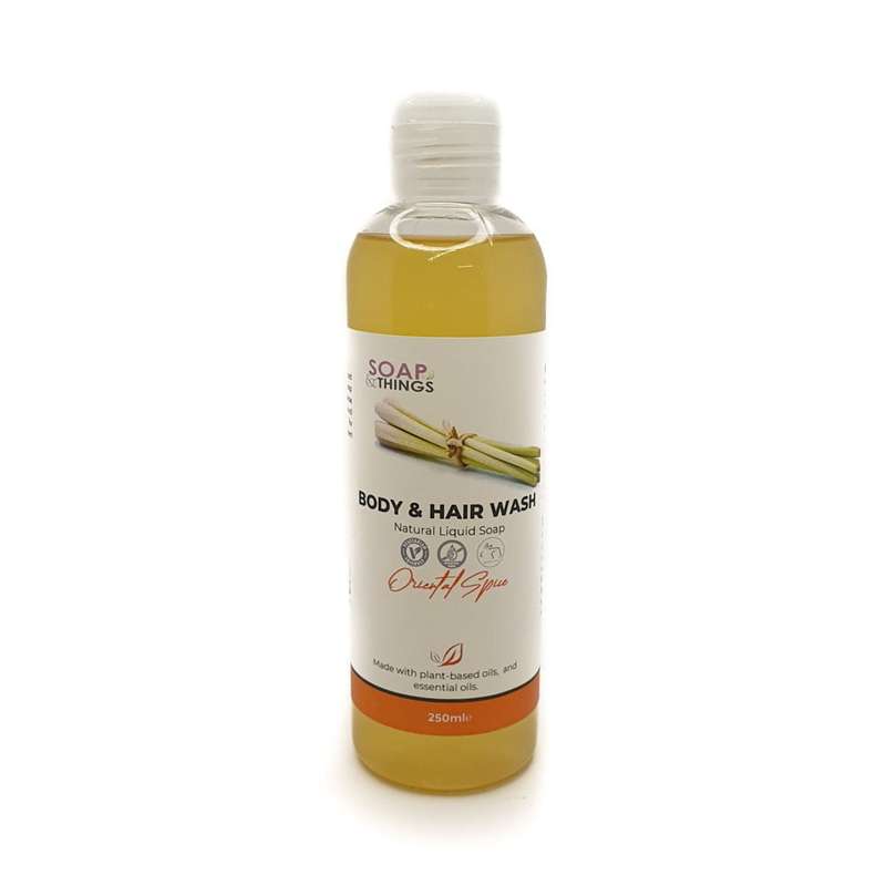 Body & Hair Wash, Oriental Spice Essential Oils Natural Liquid Soap