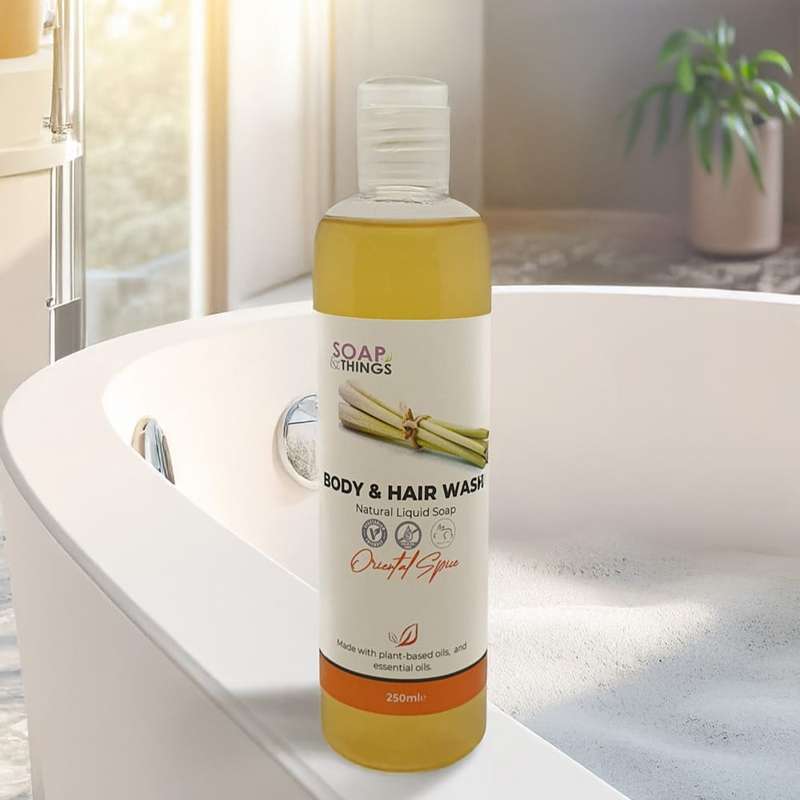 Body & Hair Wash, Oriental Spice Essential Oils Natural Liquid Soap