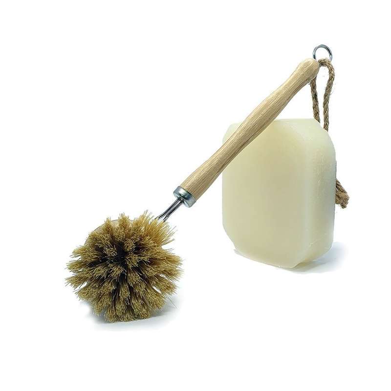 Bamboo Dish Brush with Natural Sisal Bristles