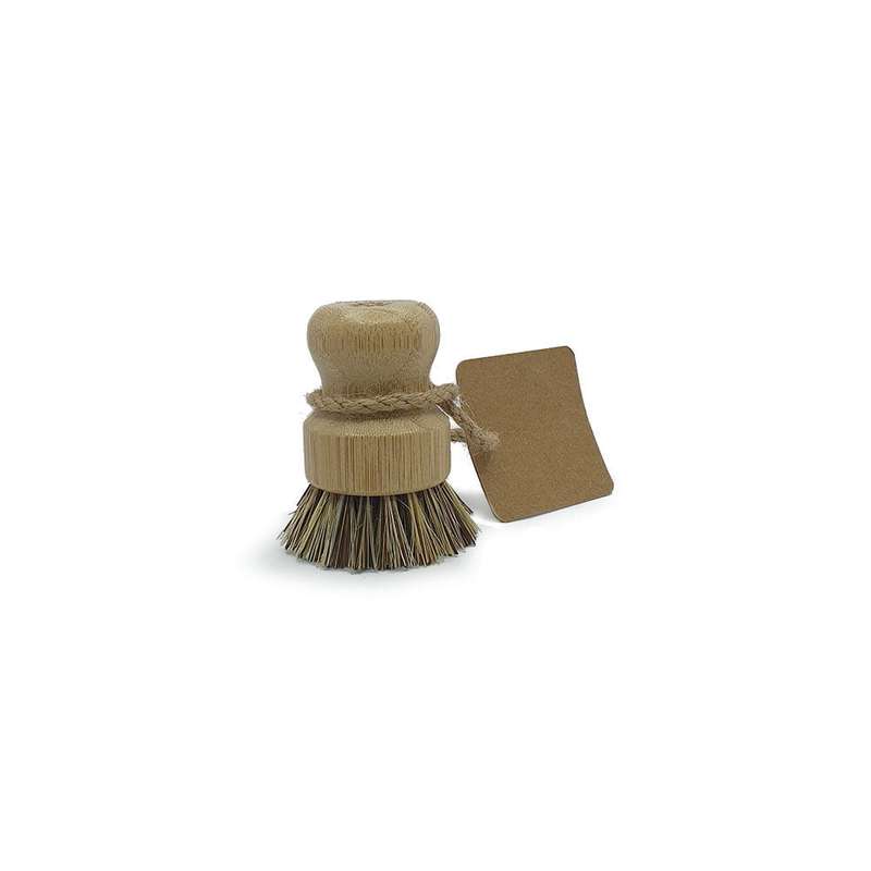 Bamboo Pot Scrubbing Brush with Palm Fibre Bristles
