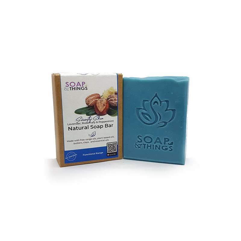 Serenity Shea Butter Soap Bar, Lavender/Peppermint/Rosemary Essential Oils Natural Handmade Soap
