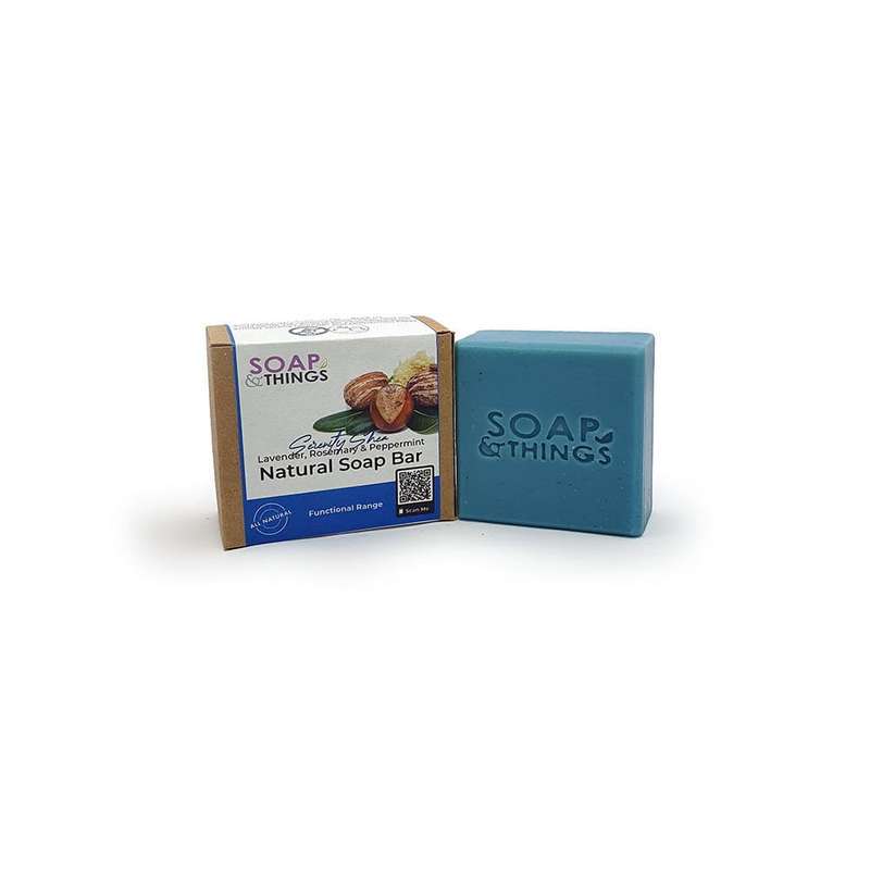 Serenity Shea Butter Soap Bar, Lavender/Peppermint/Rosemary Essential Oils Natural Handmade Soap