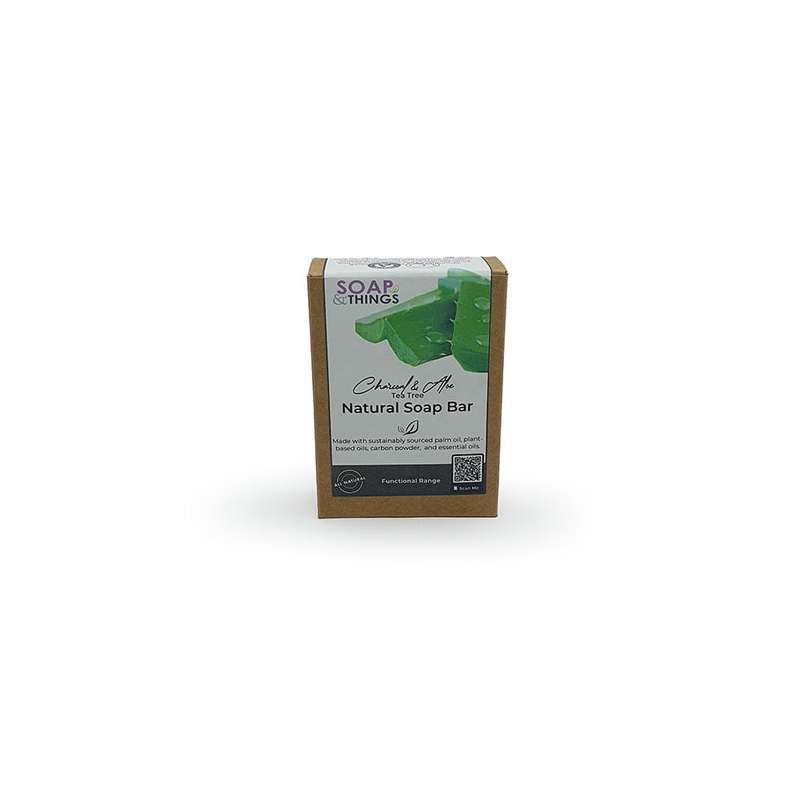 Charcoal & Aloe Soap Bar, Tea Tree Essential Oil Natural Handmade Soap
