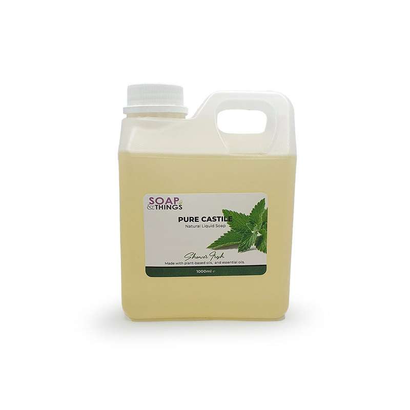 Pure Castile Liquid Soap, Bulk, Shower Fresh Essential Oils, 100% Extra Virgin Olive Oil Natural ...