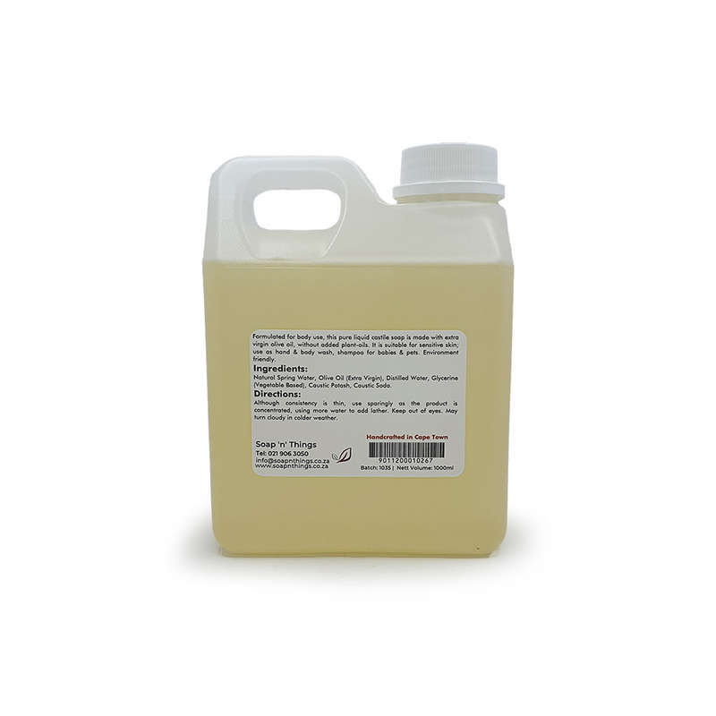Pure Liquid Castile Soap, Bulk, Unscented, 100% Extra Virgin Olive Oil Natural Handmade Liquid Soap