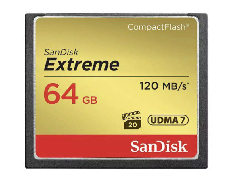 SanDisk Extreme Compact Flash Memory Card 64GB (New, open-box)