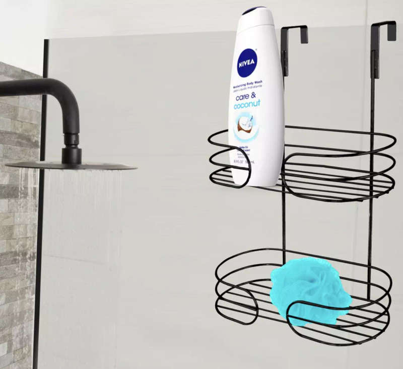Wildberry - Matt Black Over the Door Shower Caddy - Abs6123