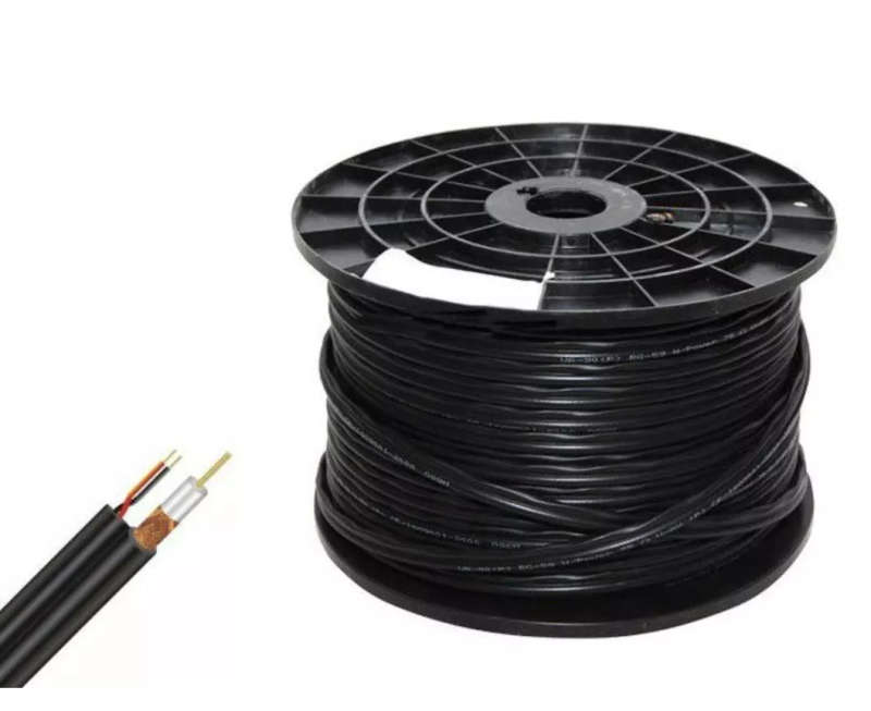 CCTV Cable Coax BNC RG59 & Power Adaptor - 100m