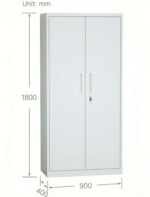 Steel Swing Door Inner Handle Filing Cabinet Storage Cupboard - Light Grey