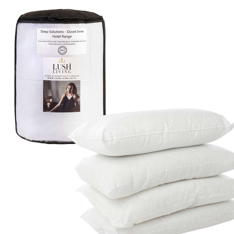 Luscious Living - Linen Set 01 - Hotel Range - Sleep Solutions - 5 Pack - White - Queen Standard