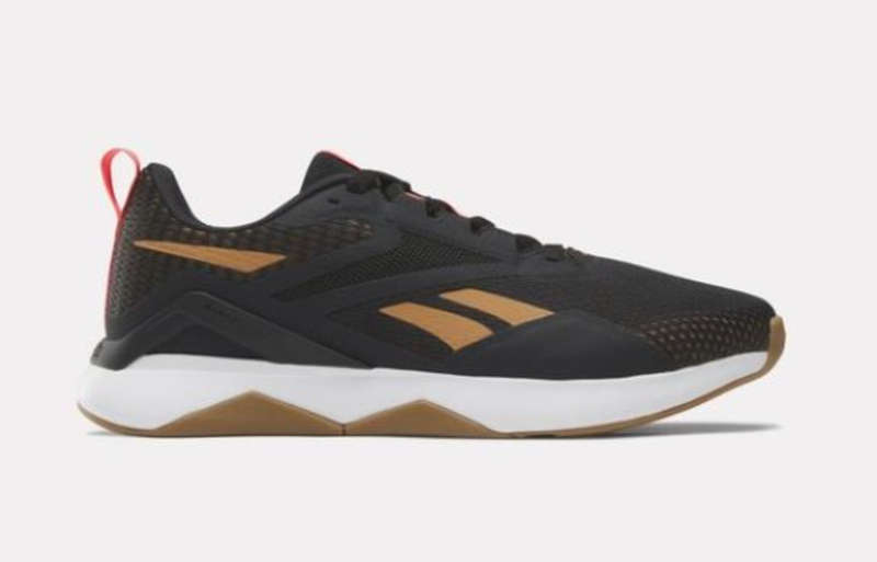 Reebok Mens NanoFlex TR 2 Training Shoes - Black/Court Brown - UK 6