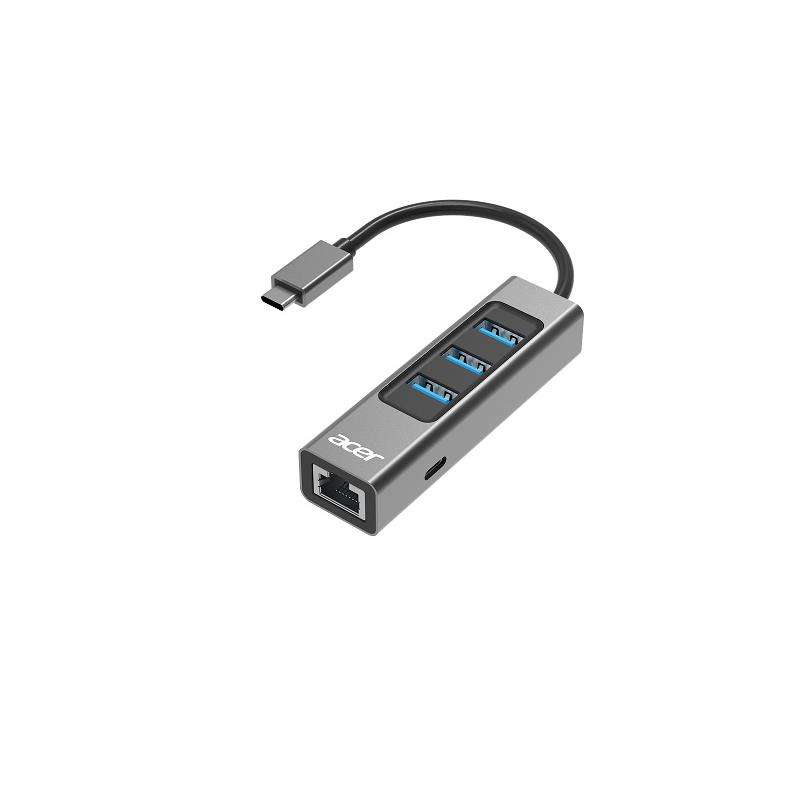 Acer ZL.DCK11.001 ODK3G0 USB-C 4-In-1 Mini Dock To Gigabit Ethernet Power And 3X USB3.2 Gen1 5Gbp...