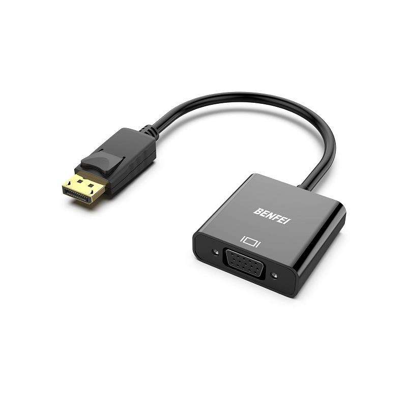 BENFEI DisplayPort Male To VGA Female Adapter With Gold-Plated Connector And Supports Resolution ...