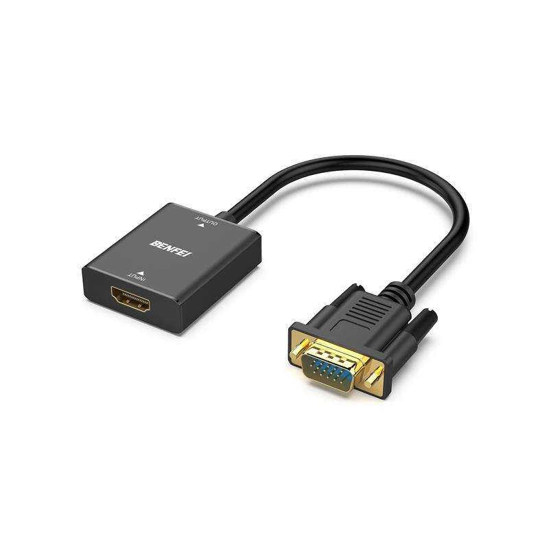 BENFEI HDMI Female To VGA Male With Built-in 3.5mm Audio + Micro-USB Power Port And Supports Full...
