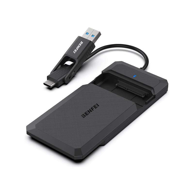 BENFEI USB-A / C 3.0 Male 2.5" SATA III HDD/SSD Enclosure With Supporting UASP, S.M.A.R.T And TRI...