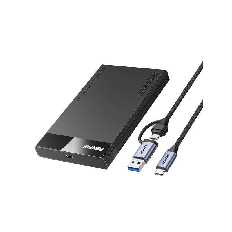 BENFEI USB-A / C 3.0 Male 2.5" SATA III HDD/SSD Enclosure With Supporting Accelerated UASP, S.M.A...