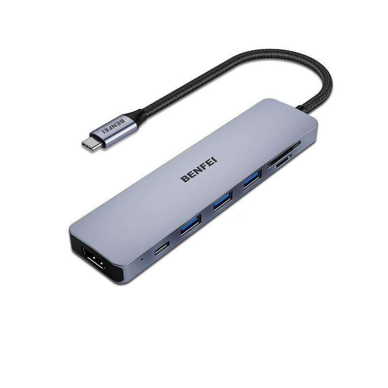 Benfei Usb-C 7-In-1 Docking Station With 3X Usb3.0, 1X Hdmi 4K@60Hz, 1X Sd Tf Card Slot And Usb-C...