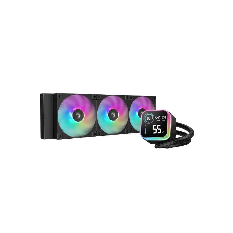 DeepCool LQ360BK A-RGB All-In-One CPU Liquid Cooler With Real-Time System Status Digital Display,...