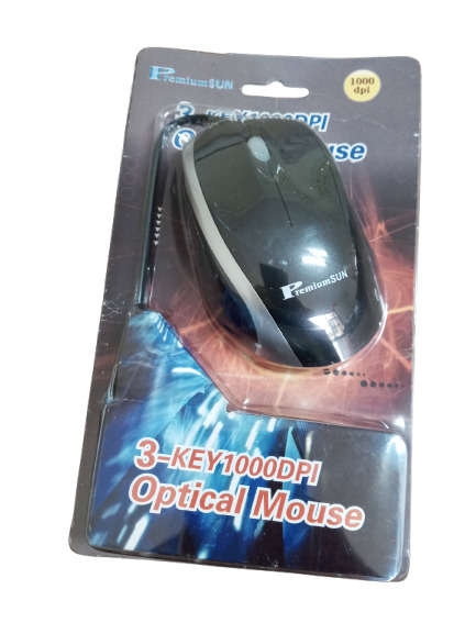 PremiumSun&#x2122; Black and Silver PS/2 Optical Mouse