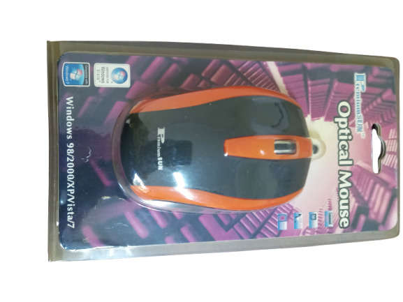 PremiumSun&#x2122; Black and Orange PS/2 Optical Mouse
