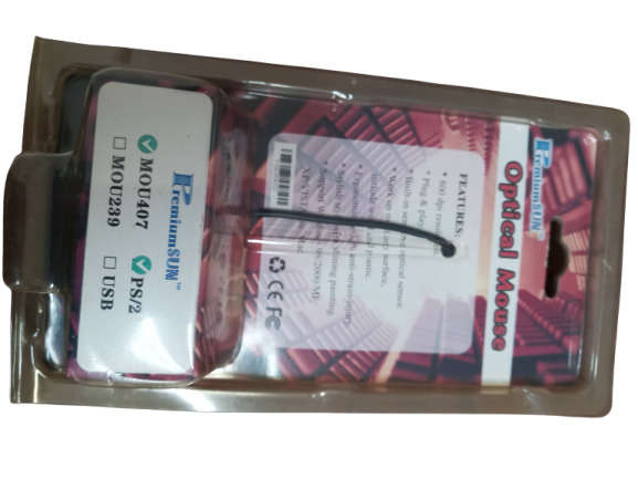 PremiumSun&#x2122; Black and Orange PS/2 Optical Mouse