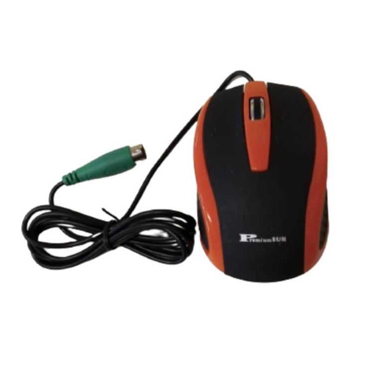 PremiumSun&#x2122; Black and Orange PS/2 Optical Mouse