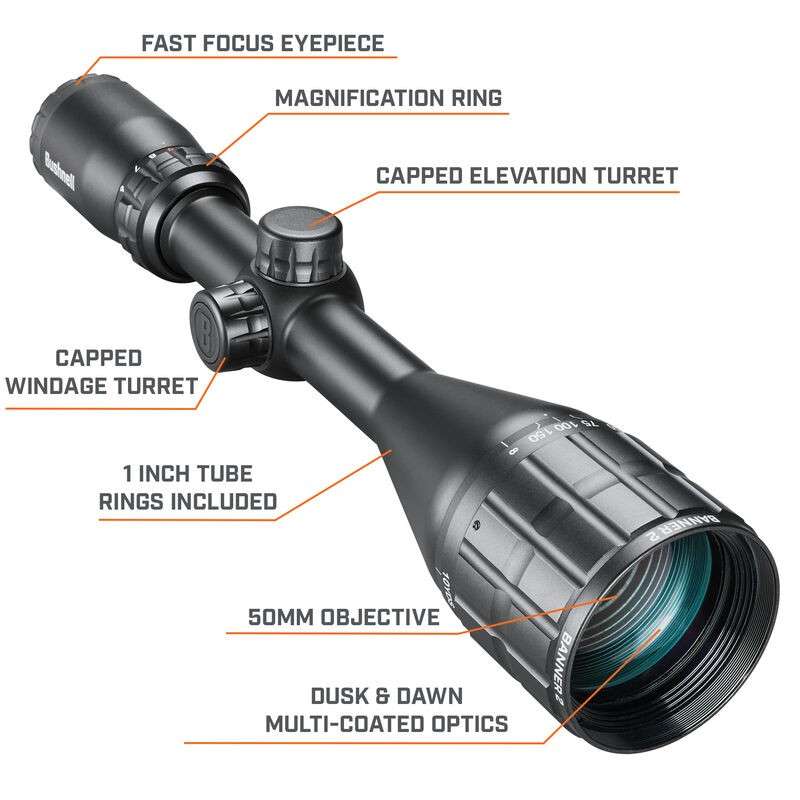 Bushnell BANNER2  6-18X50 BLK BDC AO W/RINGS