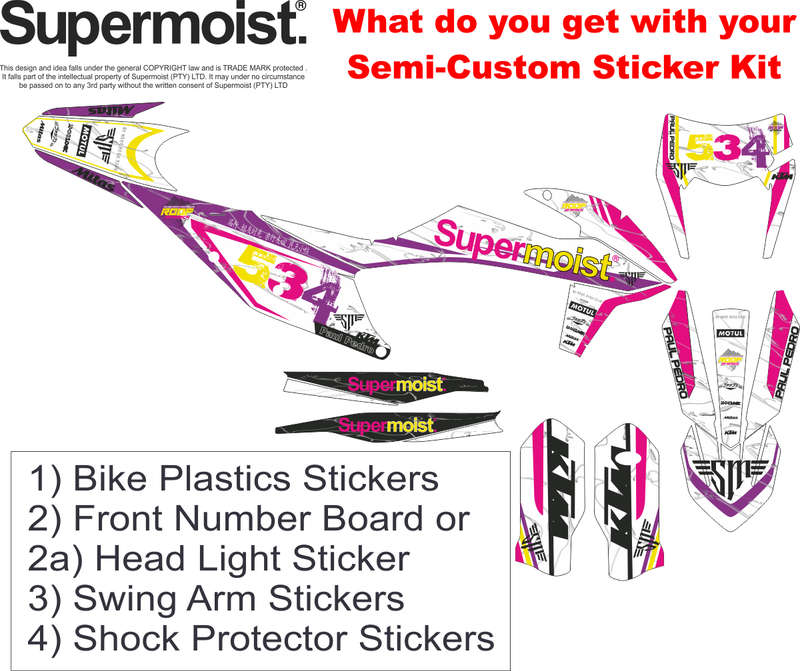 Supermoist Supermoist Motofx Vinyl Motorbike Sticker Kit - Quad Bike